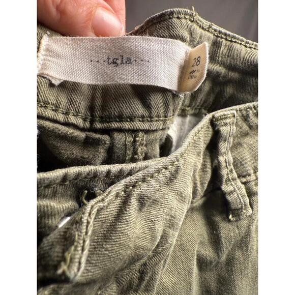 TG LA Women's Size 28 Olive Green Slim Straight Chino Pants - Picture 5 of 5